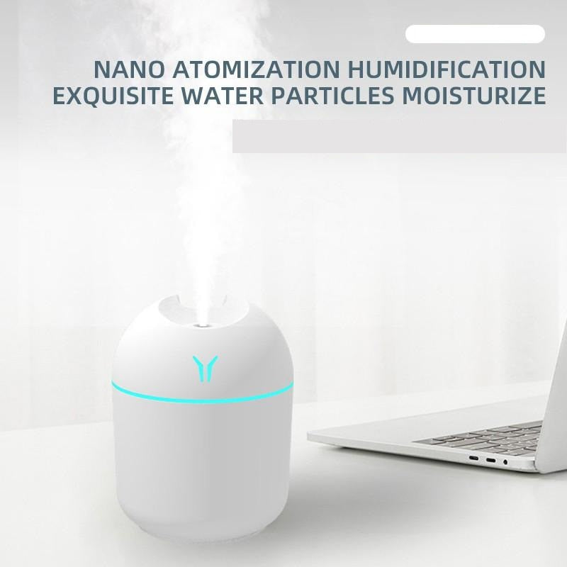 250ML Mini humidificador de aire ultrasónico blanco Luz romántica USB Difusor de aceite esencial Purificador de coche Aroma Anión Mist Maker