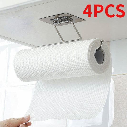 4/1PCS Soporte de papel de cocina Gancho de almacenamiento de toallas Soporte de papel higiénico Soporte de toallas Soporte de almacenamiento Organizador de baño